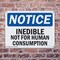 Signmission Inedible Not For Human Consumption, 14 in W x Rectangle, Plastic OS-2PACK-NS-P-1014-L-13695 - alternate 6